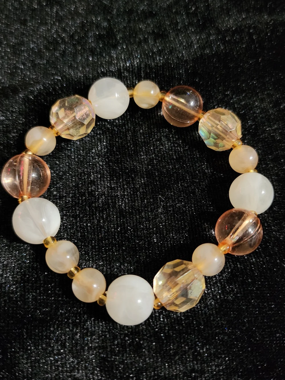 Gold & Pearl Cluster Beaded Stretch Bracelet - Women's Jewelry